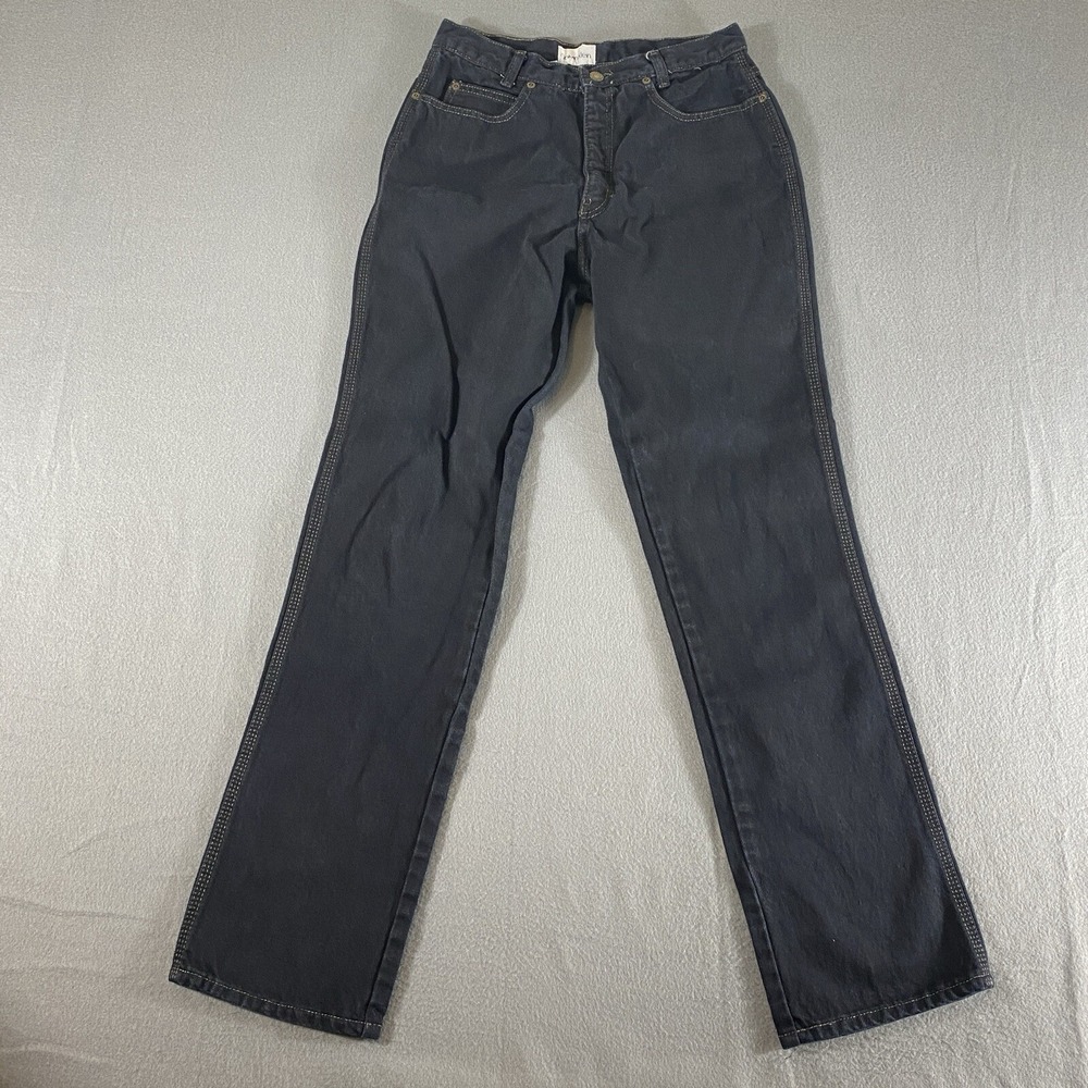 Calvin Klein Jeans Womens 13 Black Vintage Made in USA High Rise Straight Leg